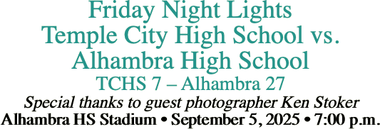 Friday Night Lights Temple City High