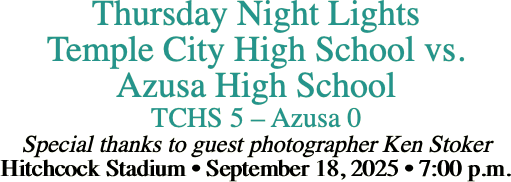 Thursday Night Lights Temple City High