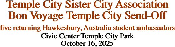 Temple City Sister City Association Bon