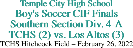 Temple City High School Boy's Soccer