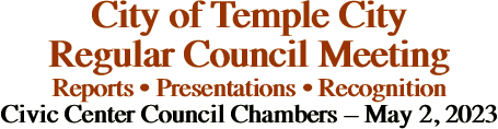 City of Temple City Regular Council