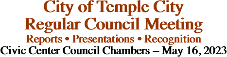 City of Temple City Regular Council