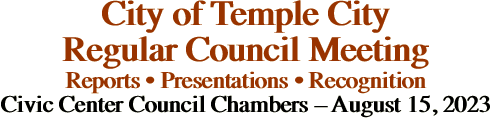 City of Temple City Regular Council