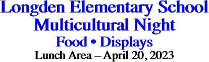 Longden Elementary School Multicultural Night Food •