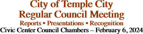 City of Temple City Regular Council