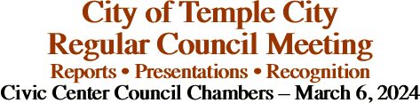 City of Temple City Regular Council