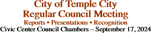 City of Temple City Regular Council