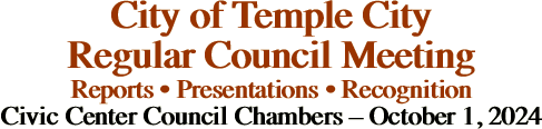 City of Temple City Regular Council