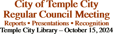 City of Temple City Regular Council