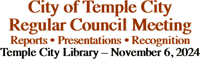 City of Temple City Regular Council