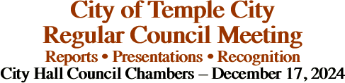 City of Temple City Regular Council