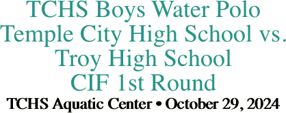 TCHS Boys Water Polo Temple City