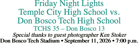 Friday Night Lights Temple City High